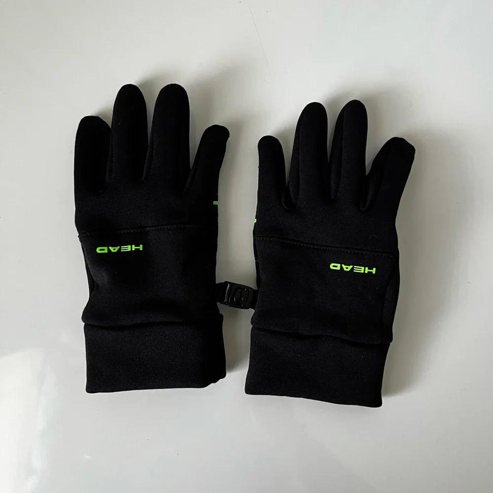 HEAD Brand Black and Neon Green Kids’ Touchscreen Gloves
